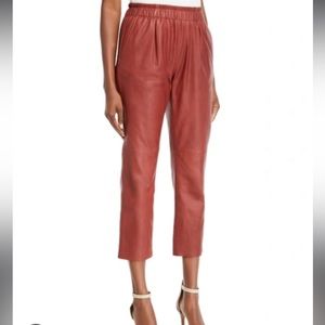 Joie Araona cropped leather pant in sepia